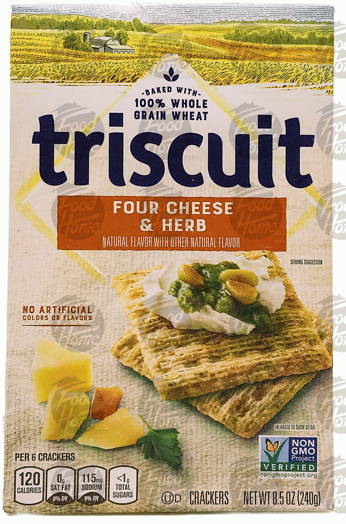 Triscuit  four cheese & herb triscuit wheat crackers, box Full-Size Picture